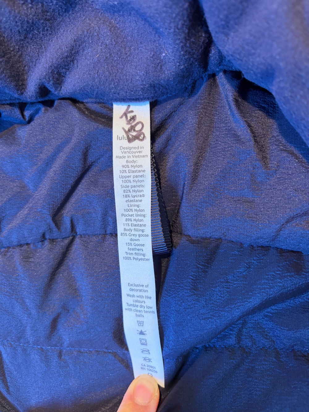 lululemon athletica Navy Blue Quilted Vest - Picture 3 of 3